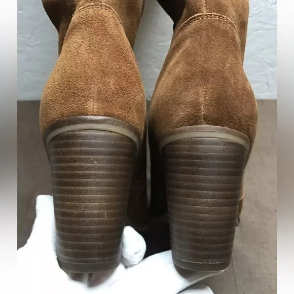 EUC! FRANCO FORTINI Capri Size 11 Cognac Brown Suede Knee High Boots 3.5" Heel - Picture 11 of 13